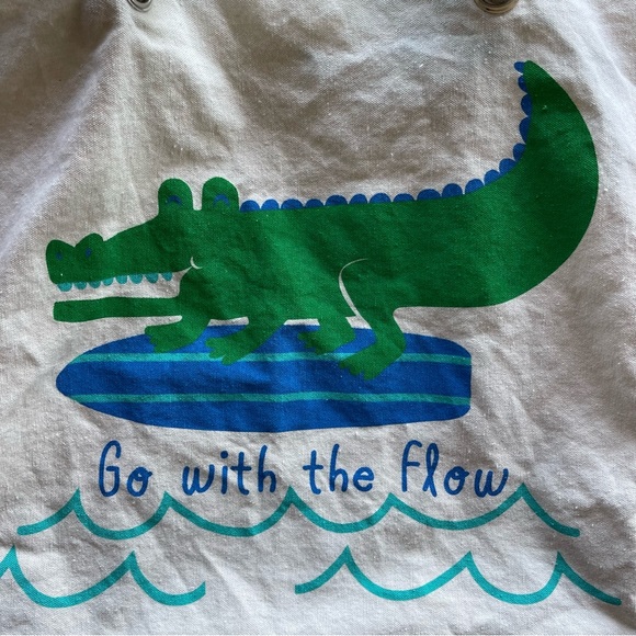 Canvas Tote Bag Go With The Flow . - Picture 2 of 8